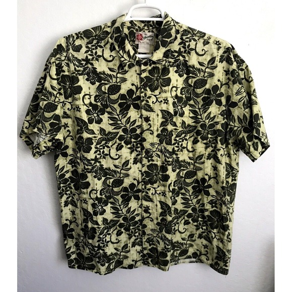 Hilo Hattie Other - Hilo Hattie Mens The Hawaiian Original Shirt Floral Print Sz 2XL Green